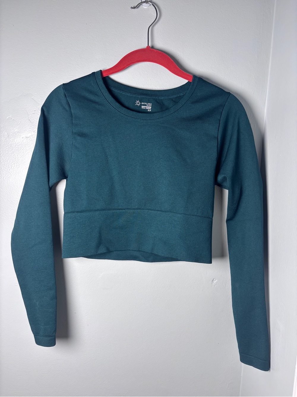 OFFLINE By Aerie Sidewalk Seamless long sleeve crop top size S
